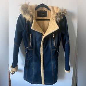 Denim Faux Fur Jacket